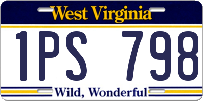 WV license plate 1PS798