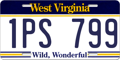 WV license plate 1PS799