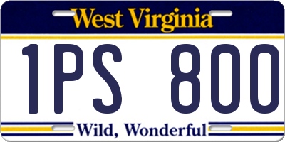 WV license plate 1PS800