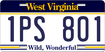 WV license plate 1PS801