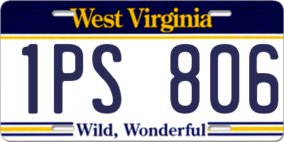 WV license plate 1PS806