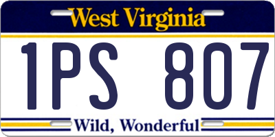 WV license plate 1PS807