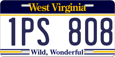 WV license plate 1PS808
