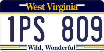 WV license plate 1PS809