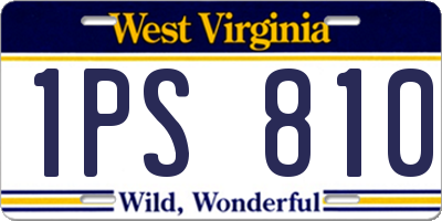 WV license plate 1PS810