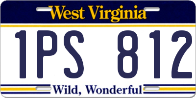 WV license plate 1PS812