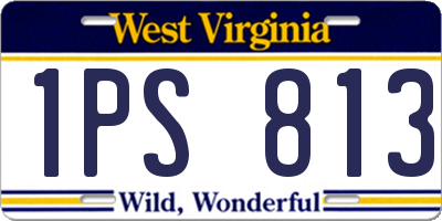 WV license plate 1PS813