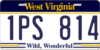 WV license plate 1PS814