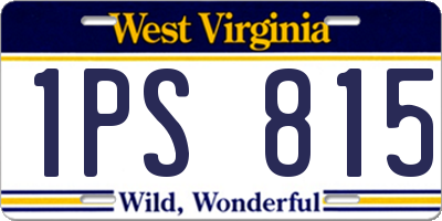 WV license plate 1PS815