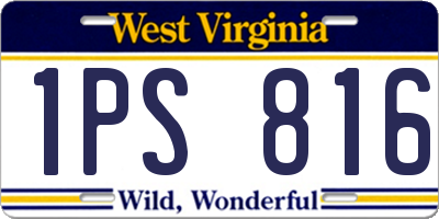 WV license plate 1PS816