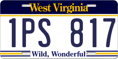 WV license plate 1PS817