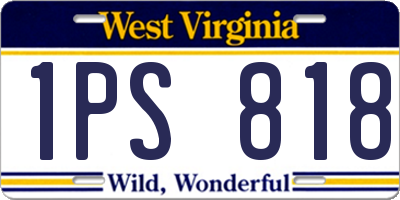 WV license plate 1PS818