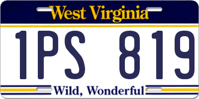 WV license plate 1PS819