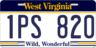 WV license plate 1PS820