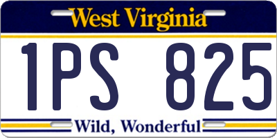 WV license plate 1PS825