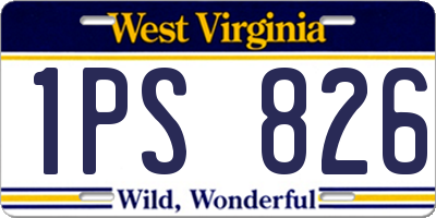 WV license plate 1PS826