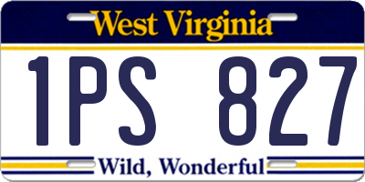 WV license plate 1PS827
