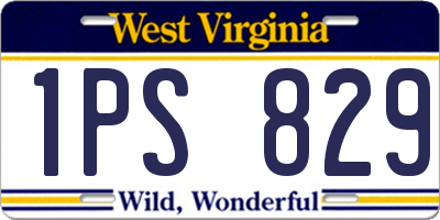 WV license plate 1PS829