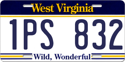 WV license plate 1PS832