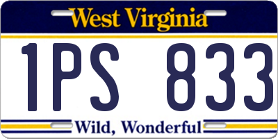 WV license plate 1PS833