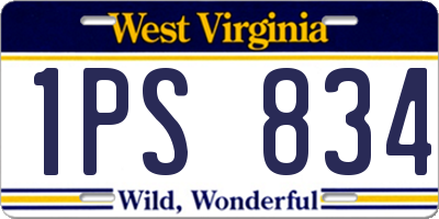 WV license plate 1PS834