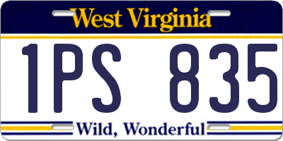 WV license plate 1PS835