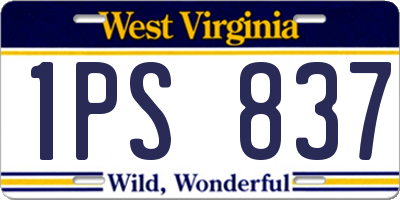 WV license plate 1PS837