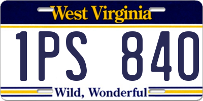 WV license plate 1PS840
