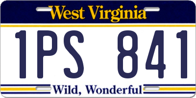 WV license plate 1PS841