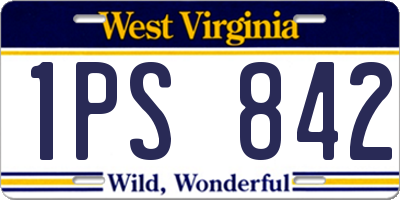 WV license plate 1PS842