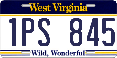 WV license plate 1PS845