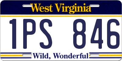 WV license plate 1PS846