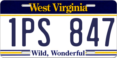 WV license plate 1PS847