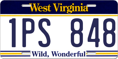 WV license plate 1PS848