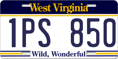WV license plate 1PS850