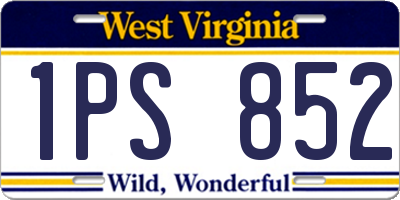 WV license plate 1PS852