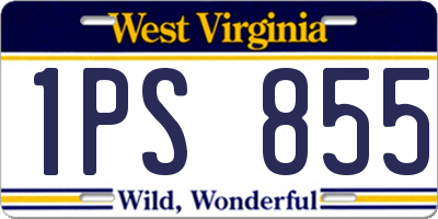 WV license plate 1PS855