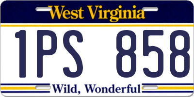 WV license plate 1PS858