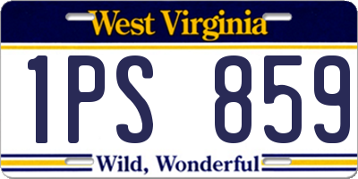 WV license plate 1PS859