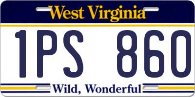 WV license plate 1PS860