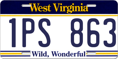 WV license plate 1PS863