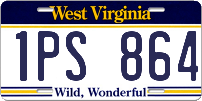 WV license plate 1PS864