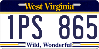 WV license plate 1PS865