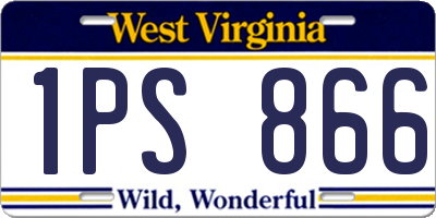 WV license plate 1PS866