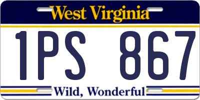 WV license plate 1PS867