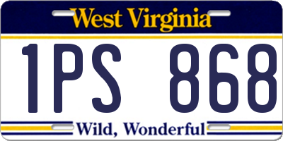 WV license plate 1PS868