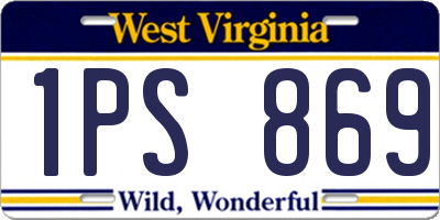 WV license plate 1PS869