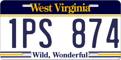 WV license plate 1PS874