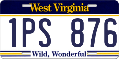 WV license plate 1PS876