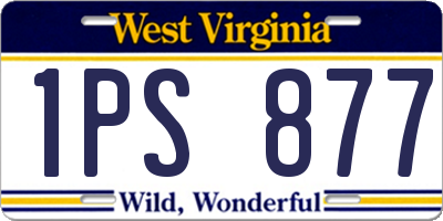 WV license plate 1PS877